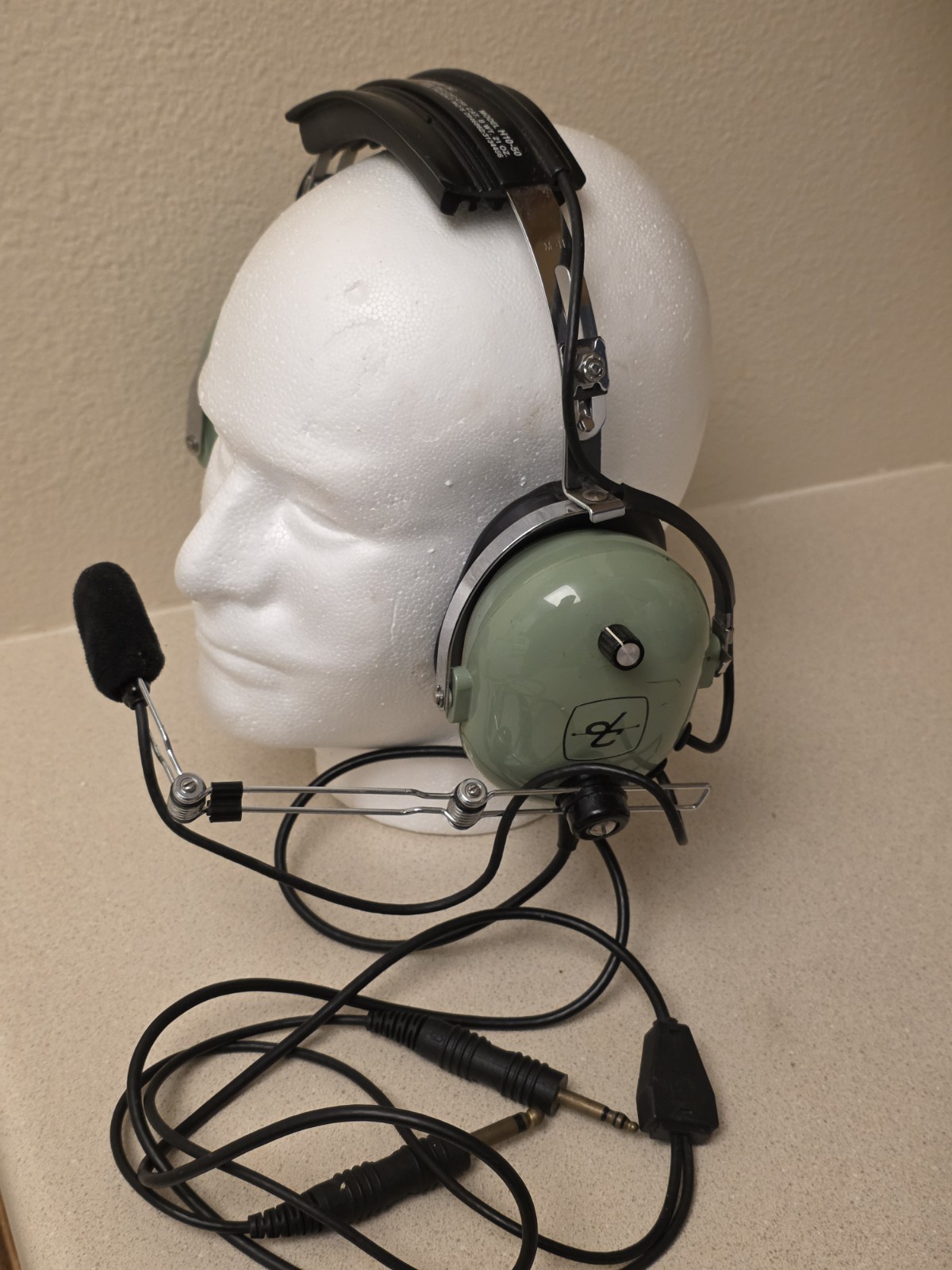 David Clark Model H10-50 Aviation Headset P/N 18282G-01 Made In USA UNTESTED
