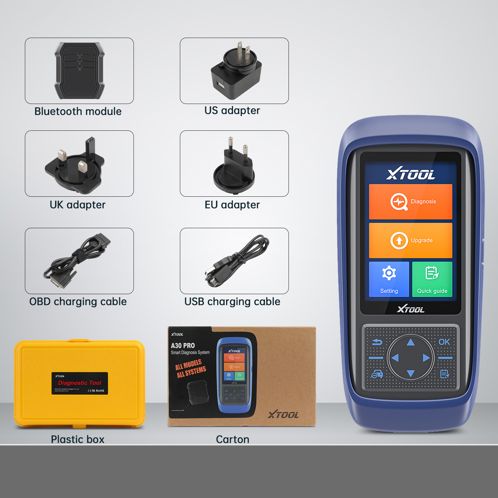 XTOOL A30 PRO Full OBD2 Diagnostic Scanner K!ey Coding ABS SAS Full System Scan