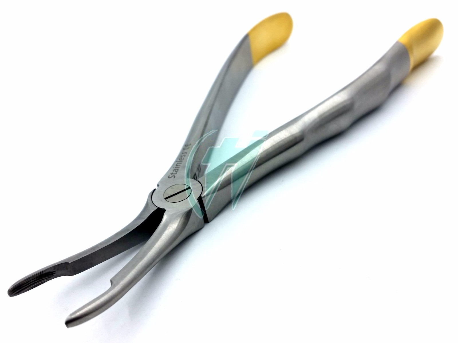 German Stainless Root Tip Dental Extracting Extraction Forceps Curved #44
