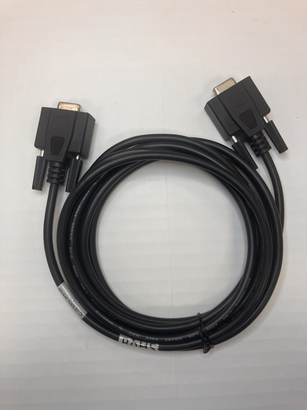 5R8R4AA HP 10 Ft Serial DB9 to DB9 Cable Black