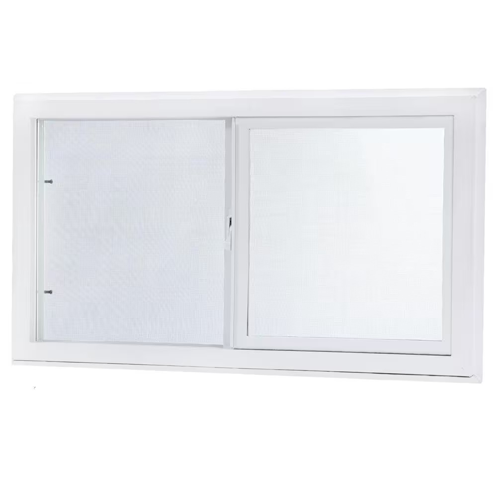 32.25 In. X 18.25 In. White Left-Hand Double-Pane Insulated Glass Vinyl Sliding