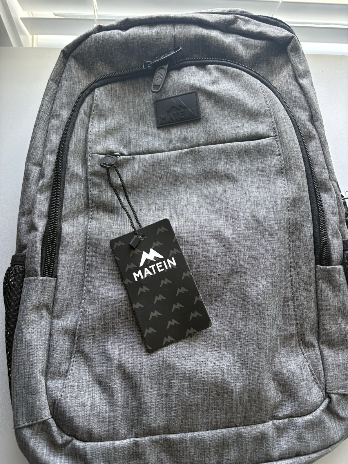 Matein Men Anti Theft 15.6" Laptop Backpack USB Travel School Business Bag Gray