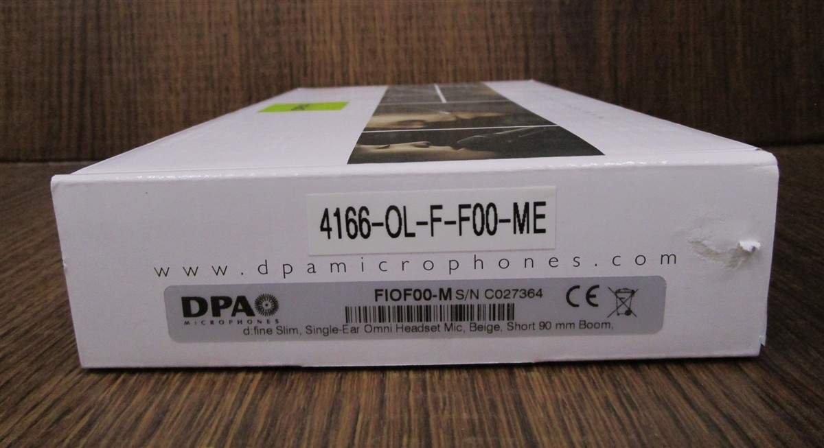 DPA 4166 Beige 4166-OL-F-F00-ME Slim Single Ear Omni Headset Mic Short 90mm