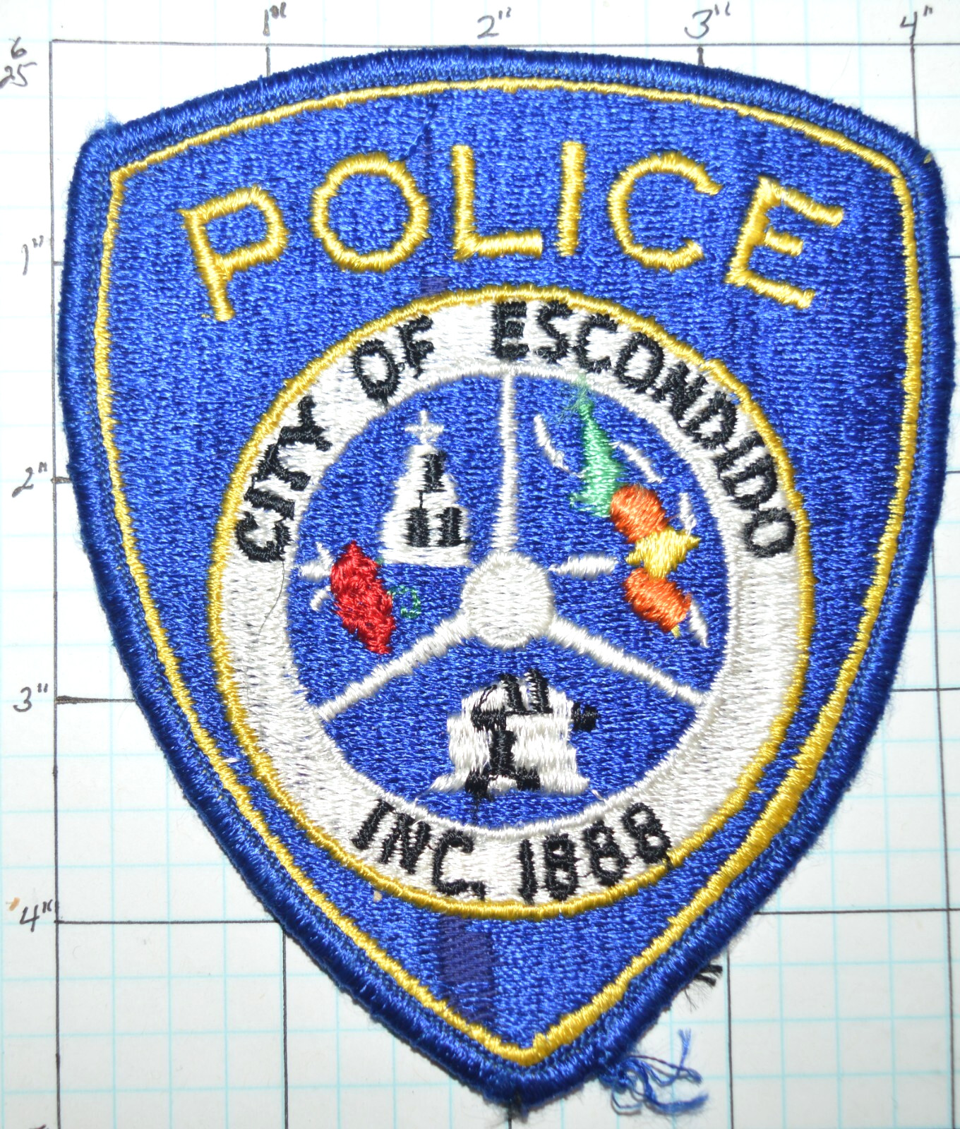 CALIFORNIA, CITY OF ESCONDIDO VINTAGE POLICE DEPT FLAWED PATCH