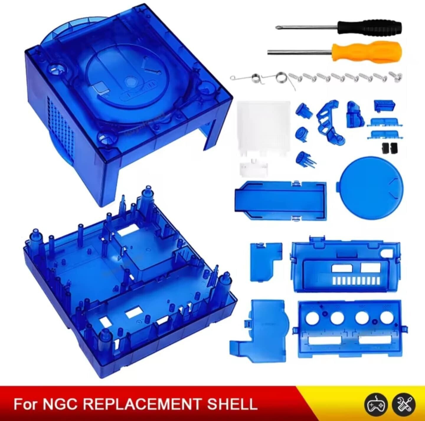 Gamecube Full Replacement Console Shell Housing Transparent Gameboy Player