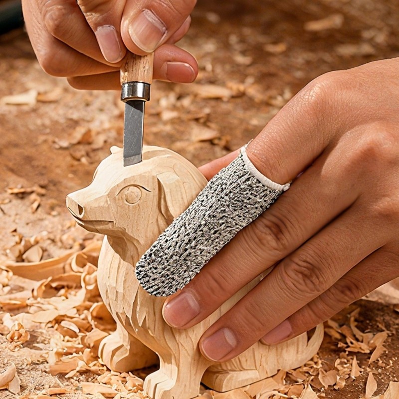 Adjustable Cut Resistant Finger Sleeve Elastic Comfortable Design For Crafting