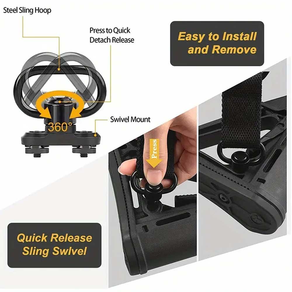 Green QD 1 2 Point Multi Mission Sling Quick Detach W/ D Ring&Mount Kit