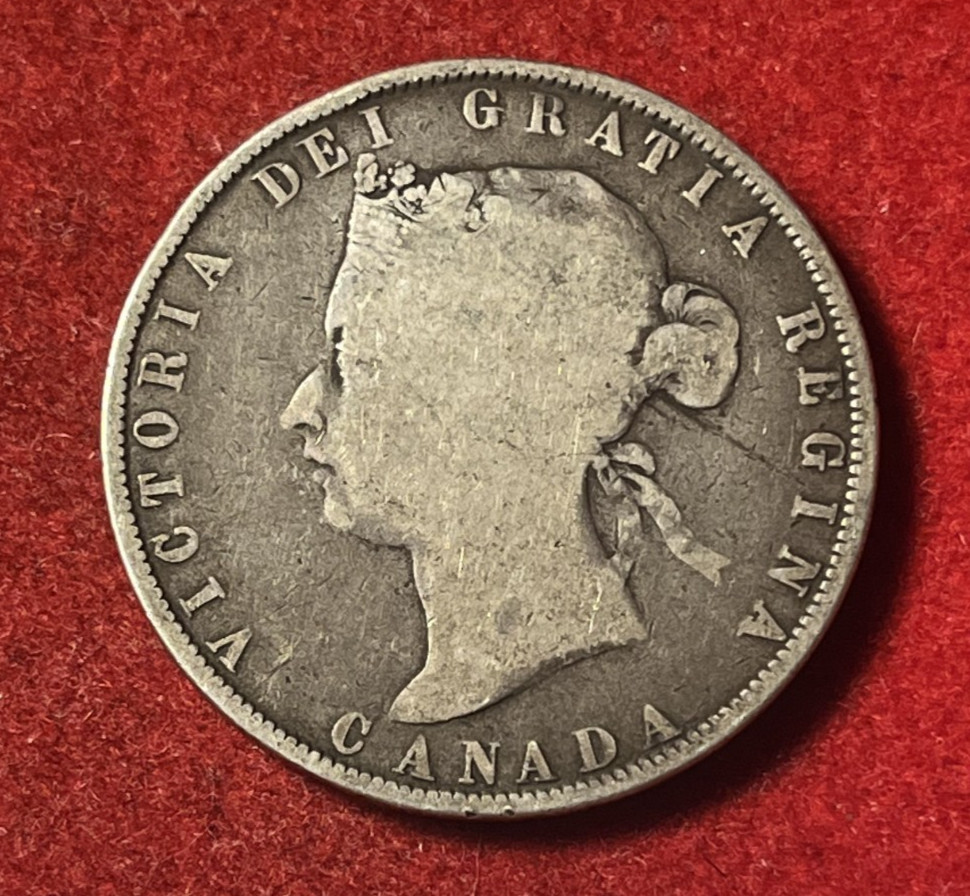 Canada 50 Cents 1872 H Silver Coin KM#6 80K Mintage T10020a