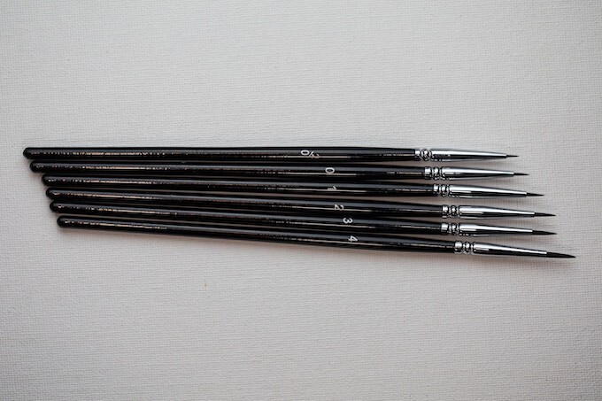 Maxton Black Legendary Miniature Paint Brush Set