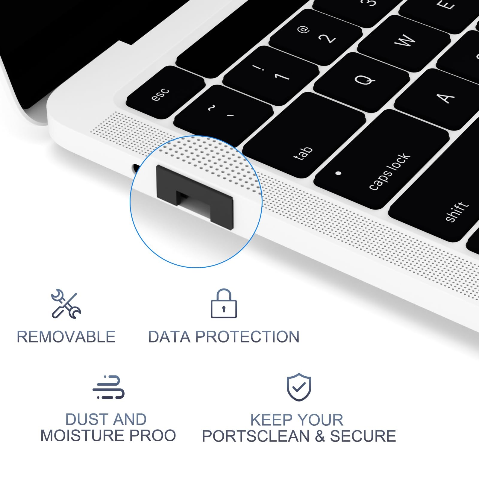 USBA Port Lock Removable TypeA Data Protection With 1 Key Black 20 PCS