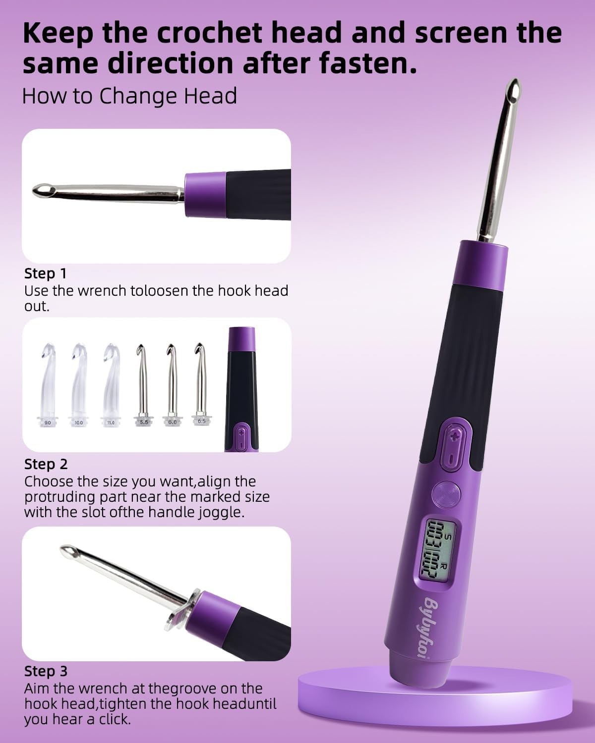 18 Sizes Lighted Crochet Hooks Set 2.0Mm~14.0Mm, Rechargeable Crochet Hook with