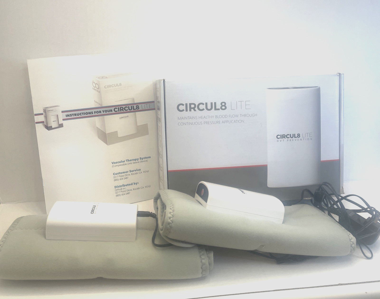 Circul8 Lite DVT Prevention Vascular Therapy System Portable Rechargeable Tested