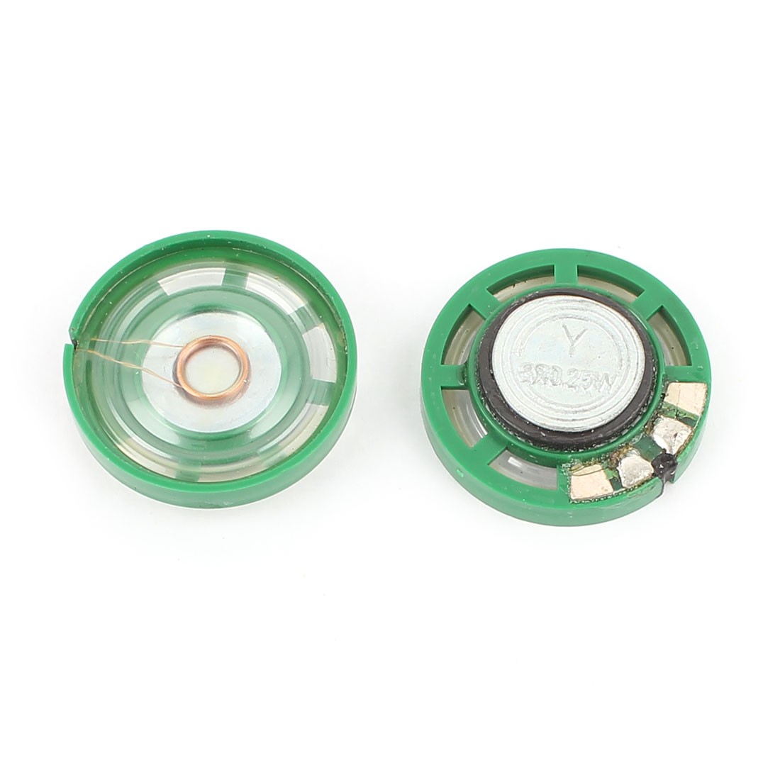 2 Pcs 0.25W 8Ohm 27mm Round Plastic Shell Magnet Electronic Speaker Loudspeaker