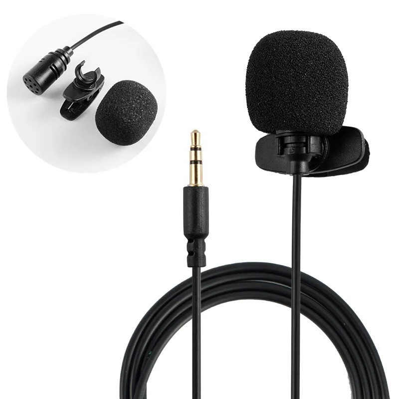 External 3.5mm Hands-Free Wired Lapel Clip Microphone for Speaker Phone Computer