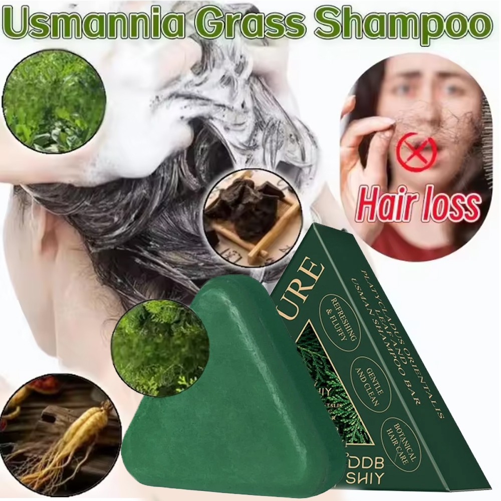 1~10X Organic Usman-Grass Hair Regrowth Shampoo Bar Anti Hair Loss Dandruff Soap