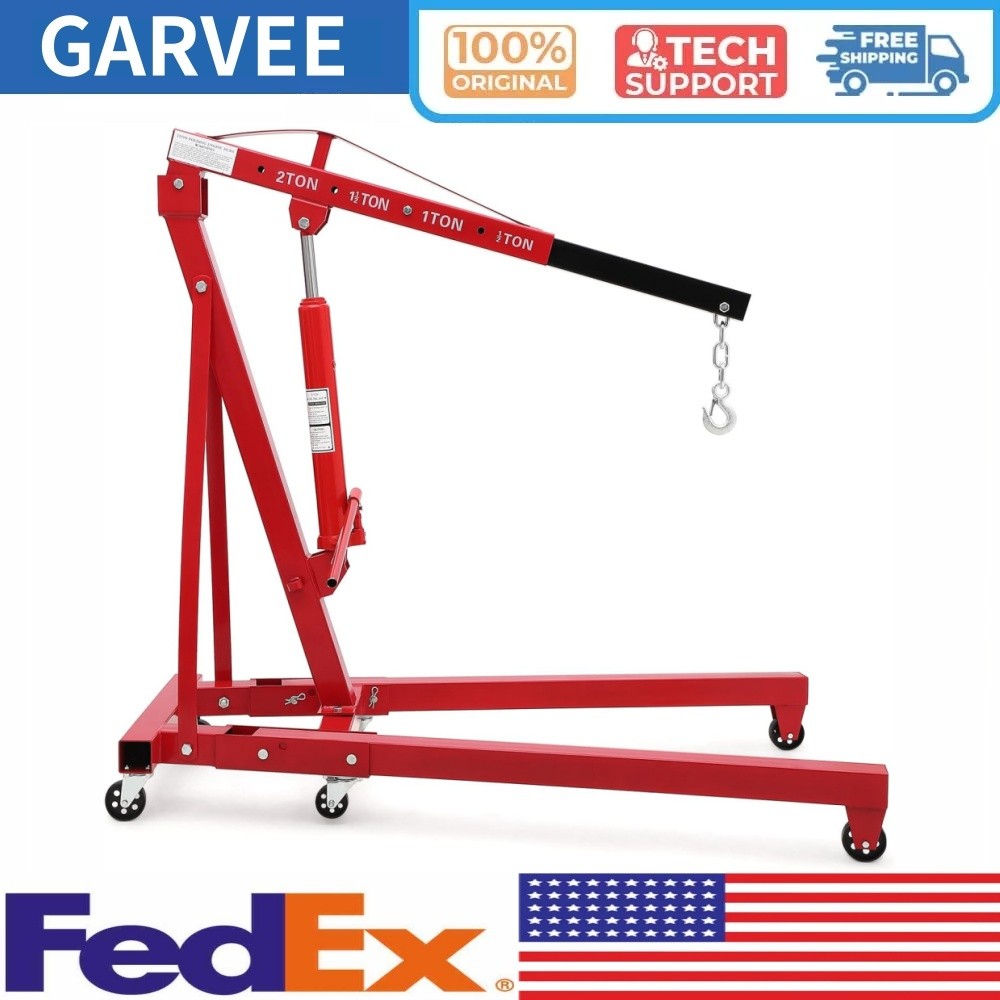 Ⓜ️2 Ton 4400 LBS Engine Hoist Heavy Duty Cherry Picker Engine Hoist Folding Stee