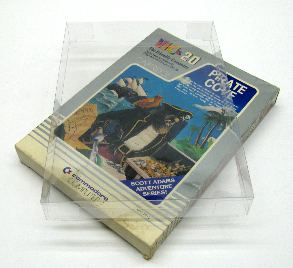 5X COMMODORE VIC 20 CIB CARTRIDGE BOX - CLEAR PROTECTIVE BOX PROTECTOR SLEEVE