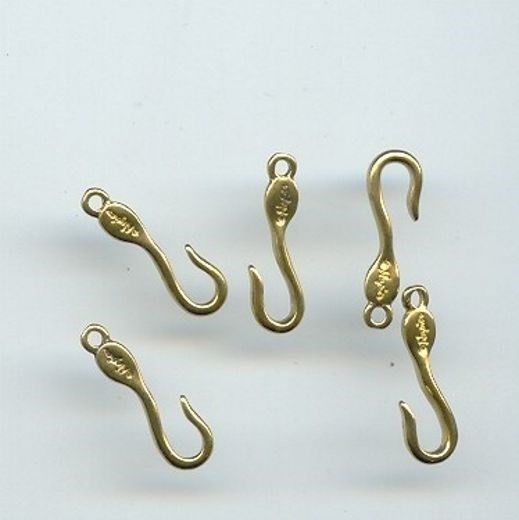 12 VINTAGE BRASS SIGNED "NAPIER" HOOK WITH LOOP FINDINGS 2114