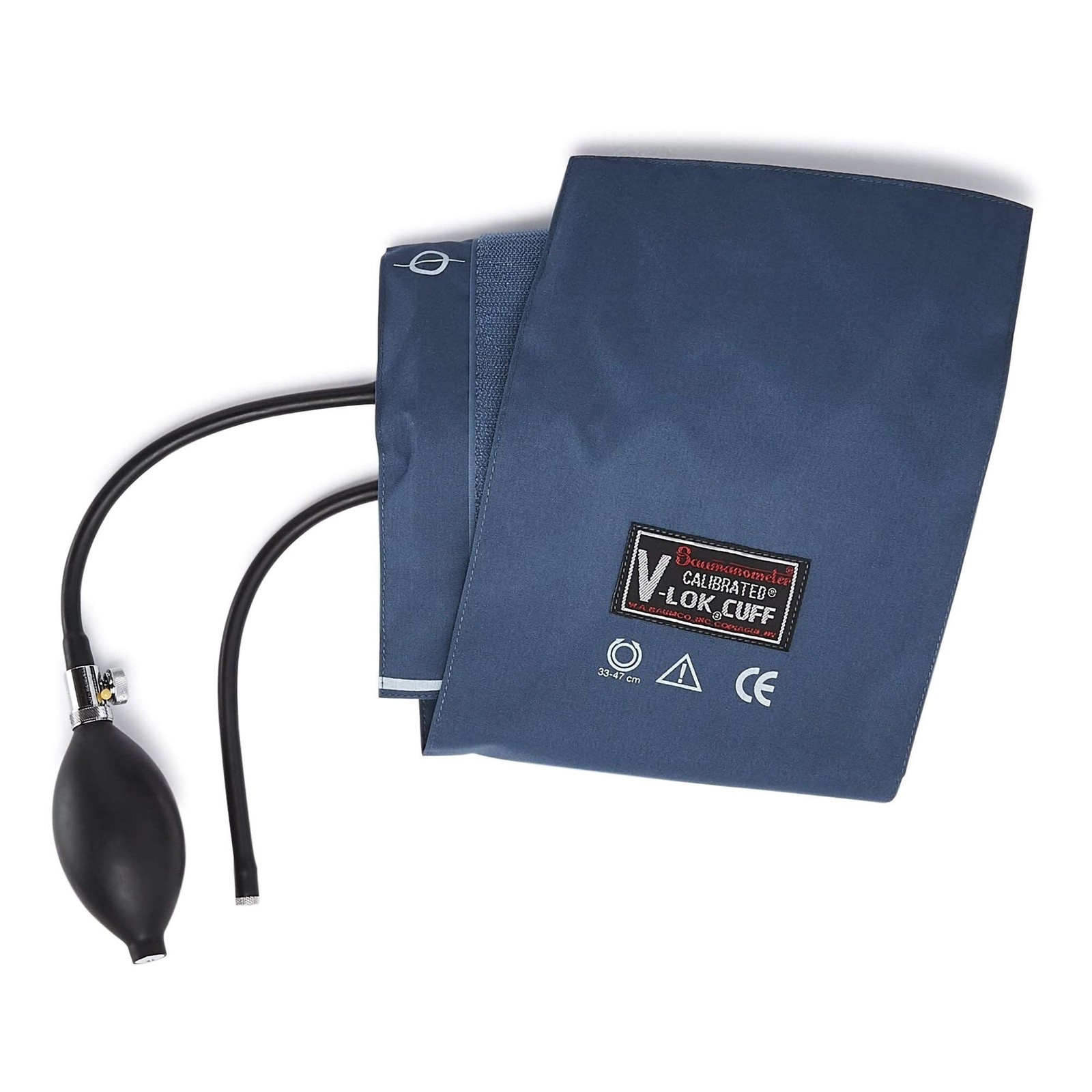 Calibrated V-Lok Adult Cuff Arm Reusable Blood Pressure Cuff and Bulb 1 Each