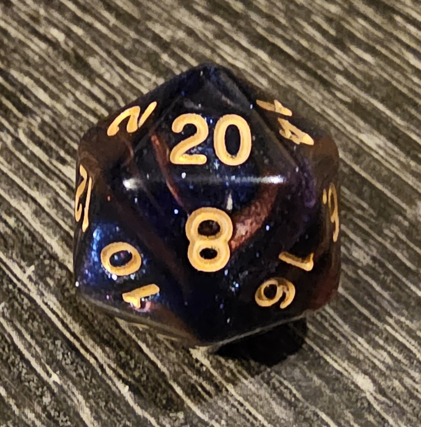 D20 Candy Blue Pink Swirl Glitter Dice 20 Sided Die DnD D&D Tabletop RPG
