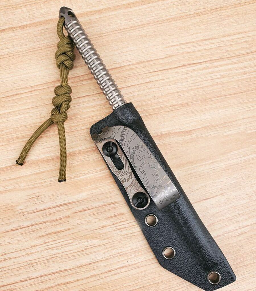 Solid Titanium Alloy Tea Knife EDC Tool Tactical K Sheath Crowbar Multi Tools