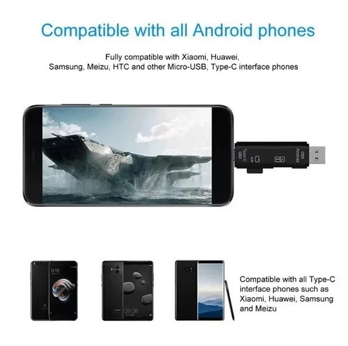 1pc 5 In 1 USB Type C OTG Memory Card Reader Adapter for Android Computer - NEW