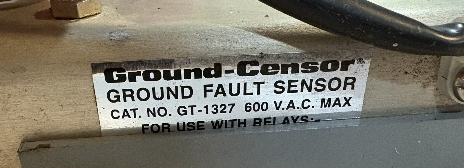SQUARE D GT-1327 GROUND-CENSOR GROUND FAULT SENSOR 600VAC MAX