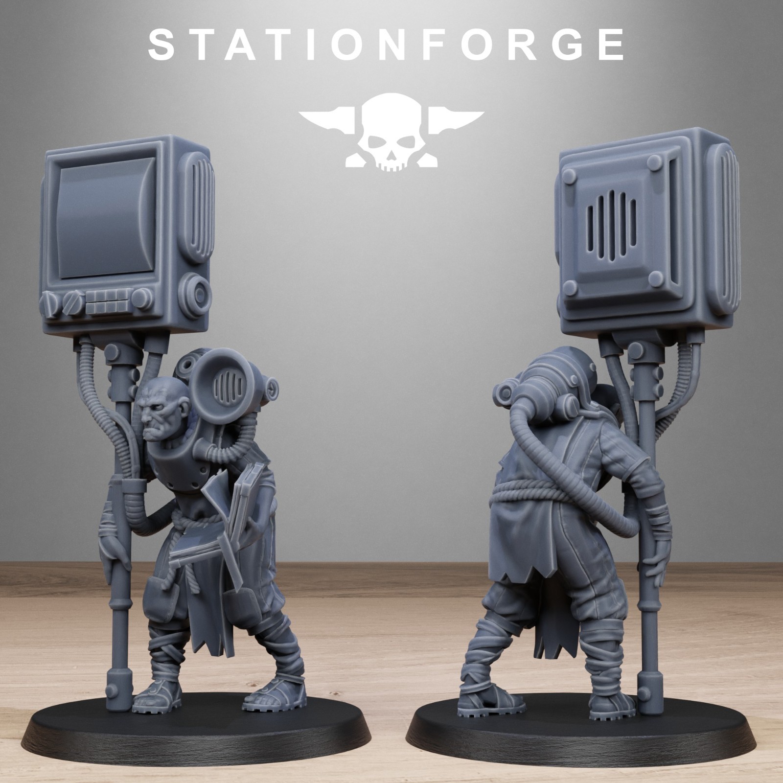 GrimCorp Scrap operatives from Station Forge 32mm.