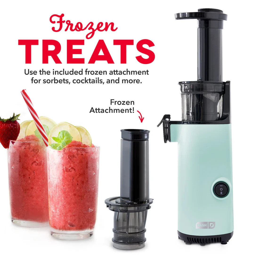 DASH Compact Cold Press Power Juicer - Aqua