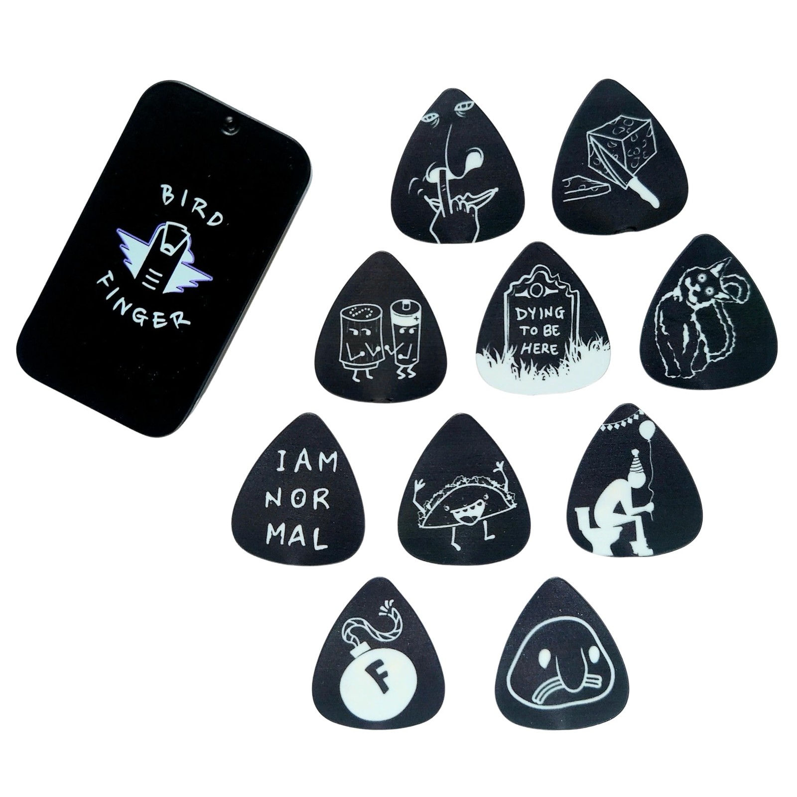 Funny Guitar Picks Novelty Gift Set - 10 Guitar Picks Gift Set (Medium Thickn...