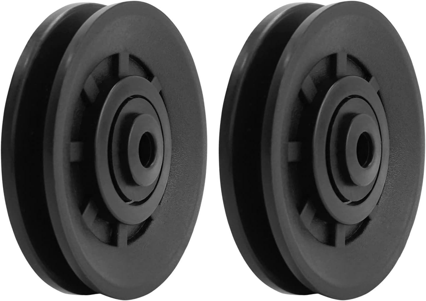 Luwint 3.5" Bearing Pulley Wheel, Fitness Pulleys 90mm/3.5", 2Pcs Black