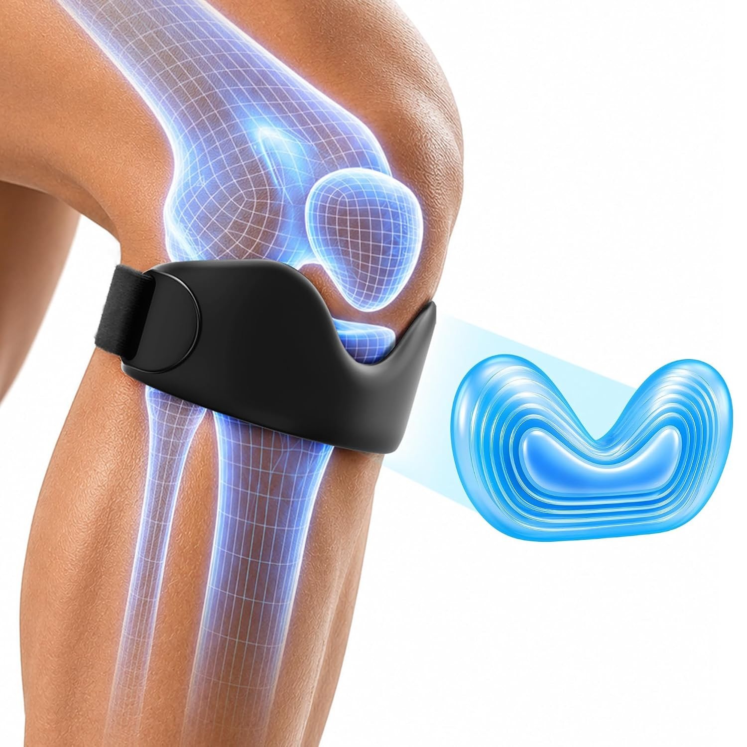 Stryde Precision Knee Strap- 2 Pack Silicone Patellar Tendon Support Strap For
