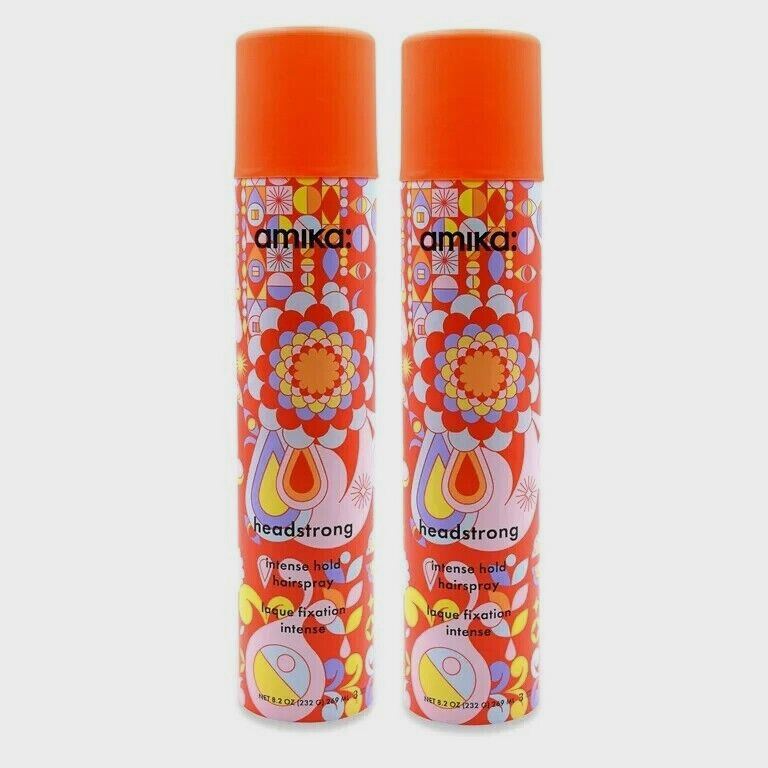 AMIKA HEADSTRONG INTENSE HOLD HAIRSPRAY (8.2 OZ/269ML) FULL SIZE NEW - 2 PACK