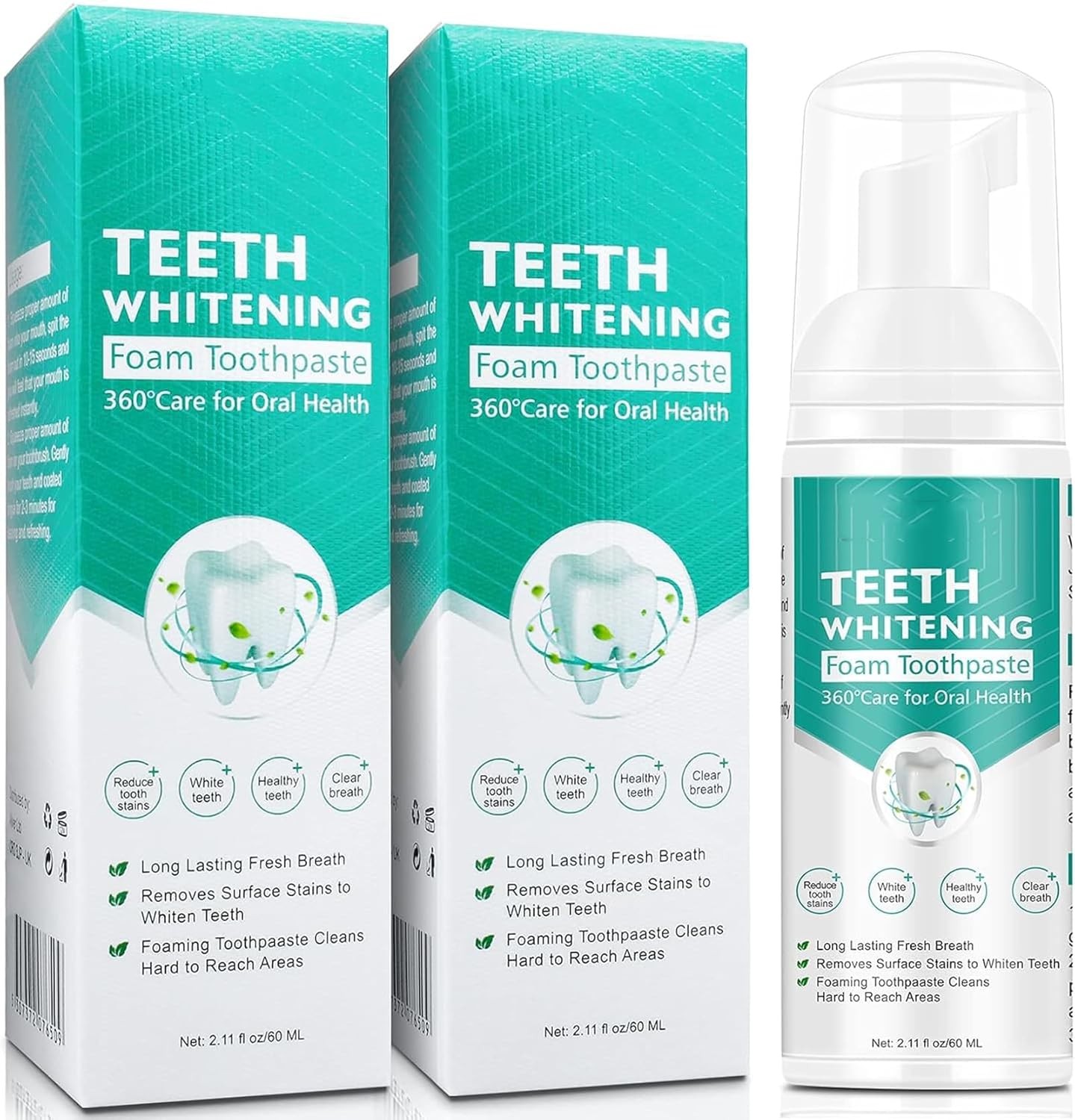 Foam Toothpaste 2PCS,Stain Removal for Sensitive Teeth,Teeth...