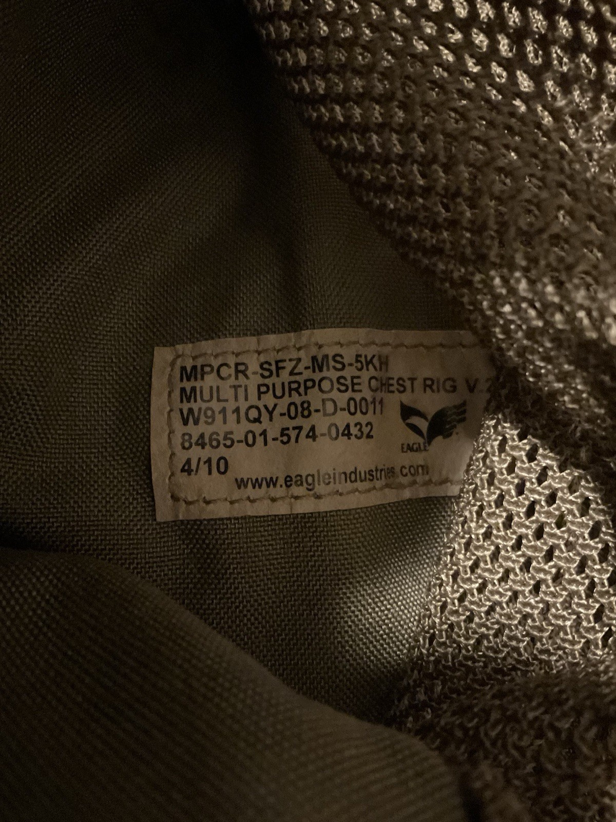 eagle industries multi purpose chest rig split design mpcr khaki mollee v2