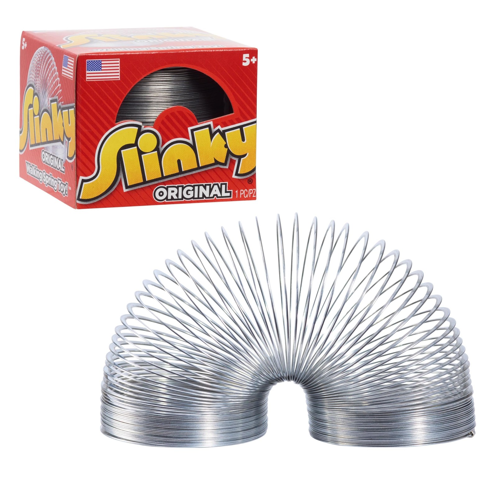 The Original Slinky Walking Spring Toy, 2.75-inch Diameter Metal Slinky, Fid