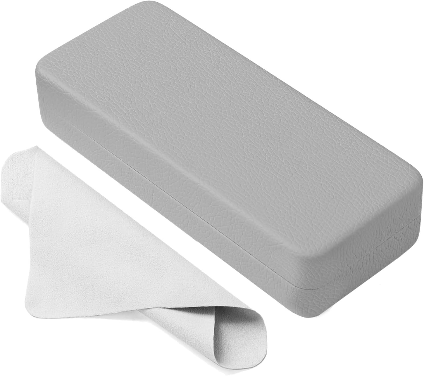 Glasses Case Hard Shell Square Large Eyeglasses Case PU Leather Protective Case