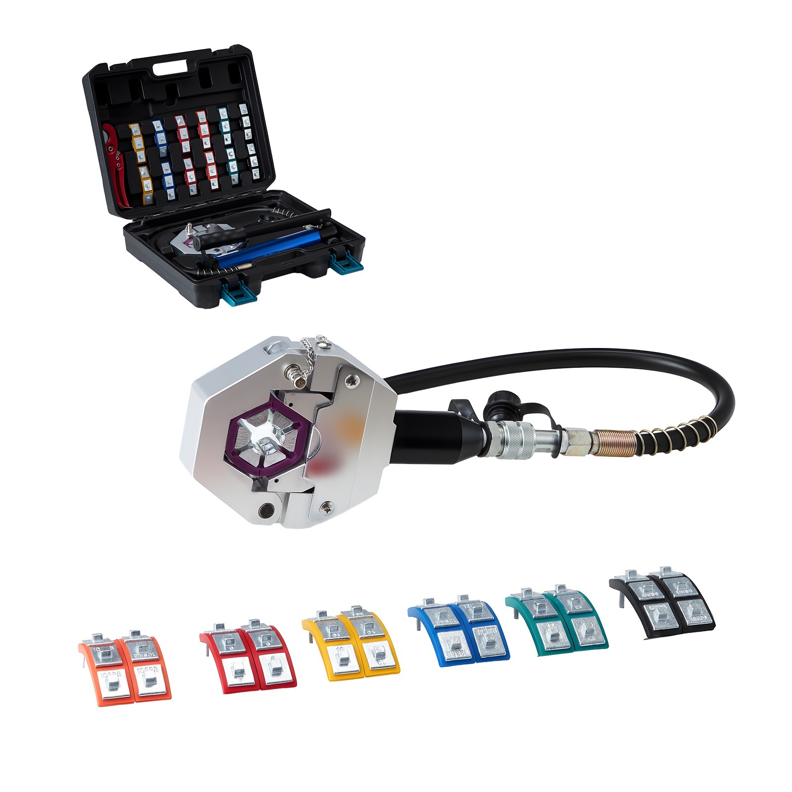 VEVOR Hydraulic Hose Crimper Split A/C Hoses Crimper Kit with 7 Crimping Dies