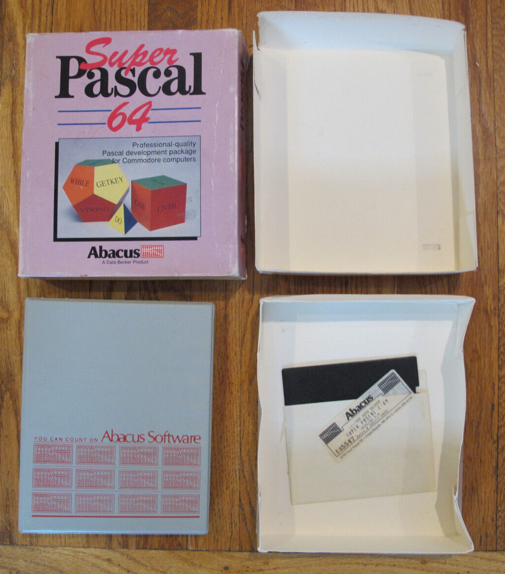 Super Pascal 64 - Commodore 64 C64 - Abacus - Very Rare - Untested Free Shipping