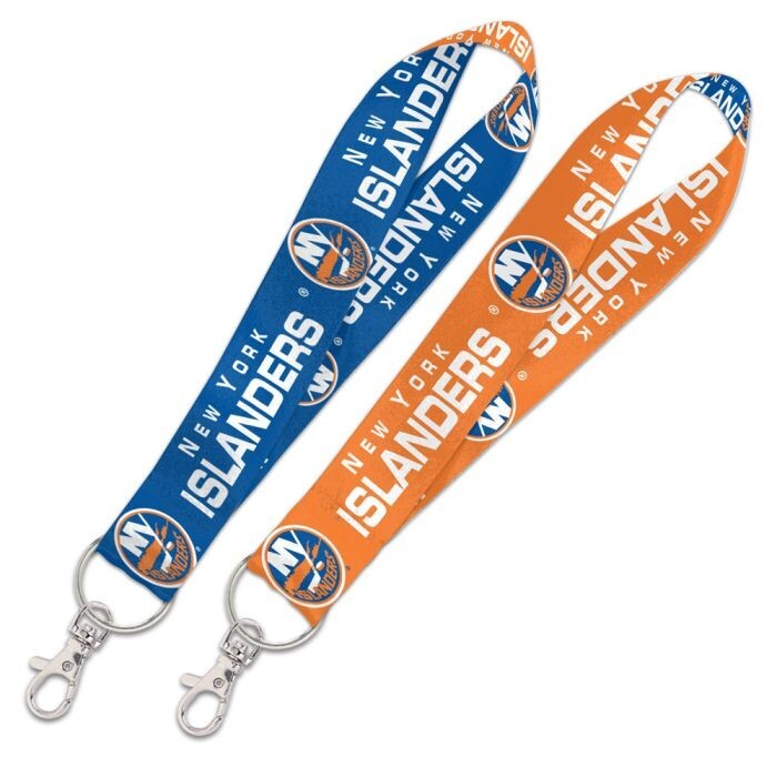 NEW YORK ISLANDERS WRISTLET LANYARD KEYCHAIN 1" WIDTH W/ CLASP NHL LICENSED