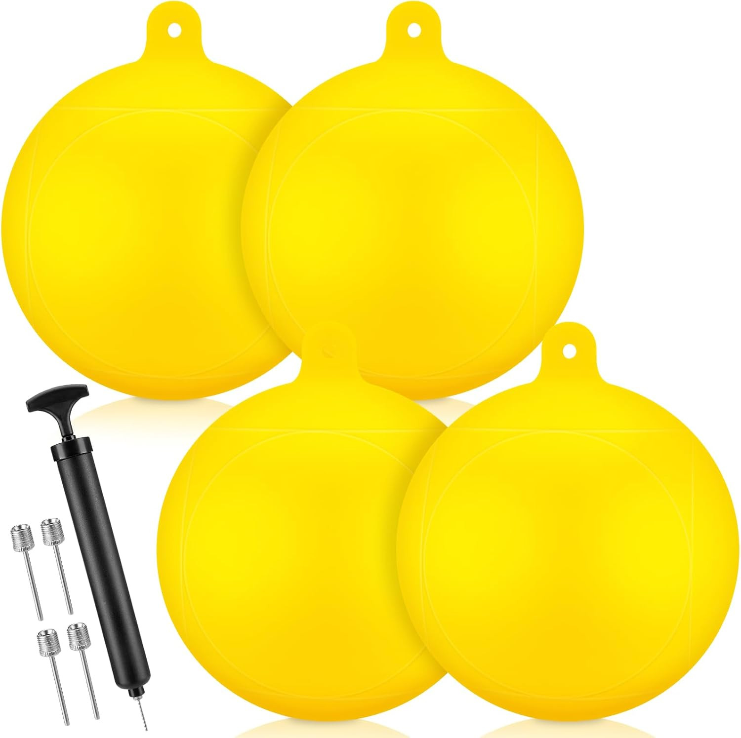 4 Pcs Inflatable Slalom Buoy Float PVC Boat Mooring Buoy Float Equipped with 1 I