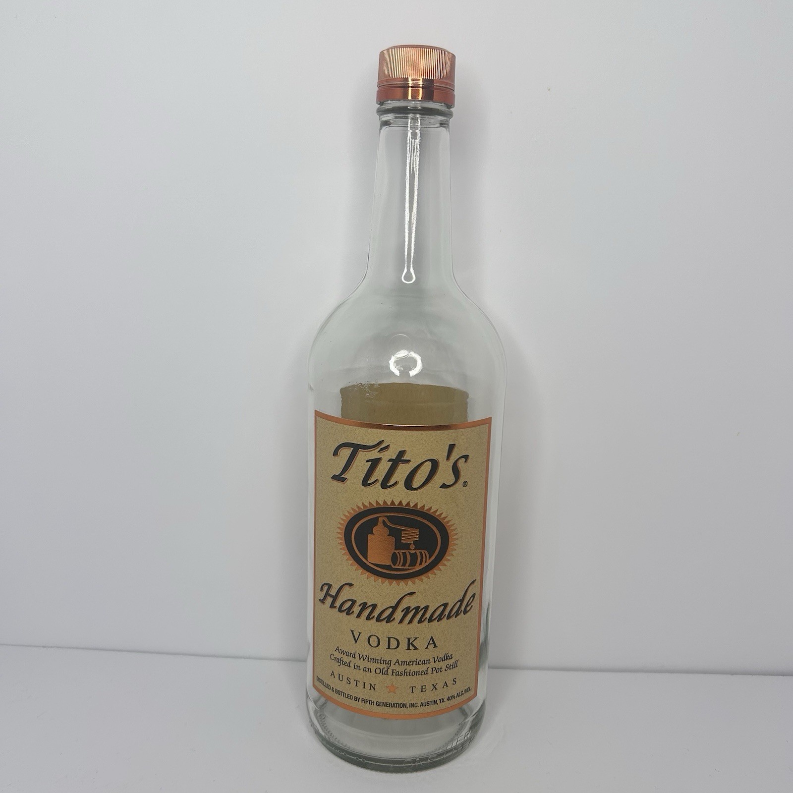 Tito's Handmade Vodka 1L Empty Bottle W/ Cap