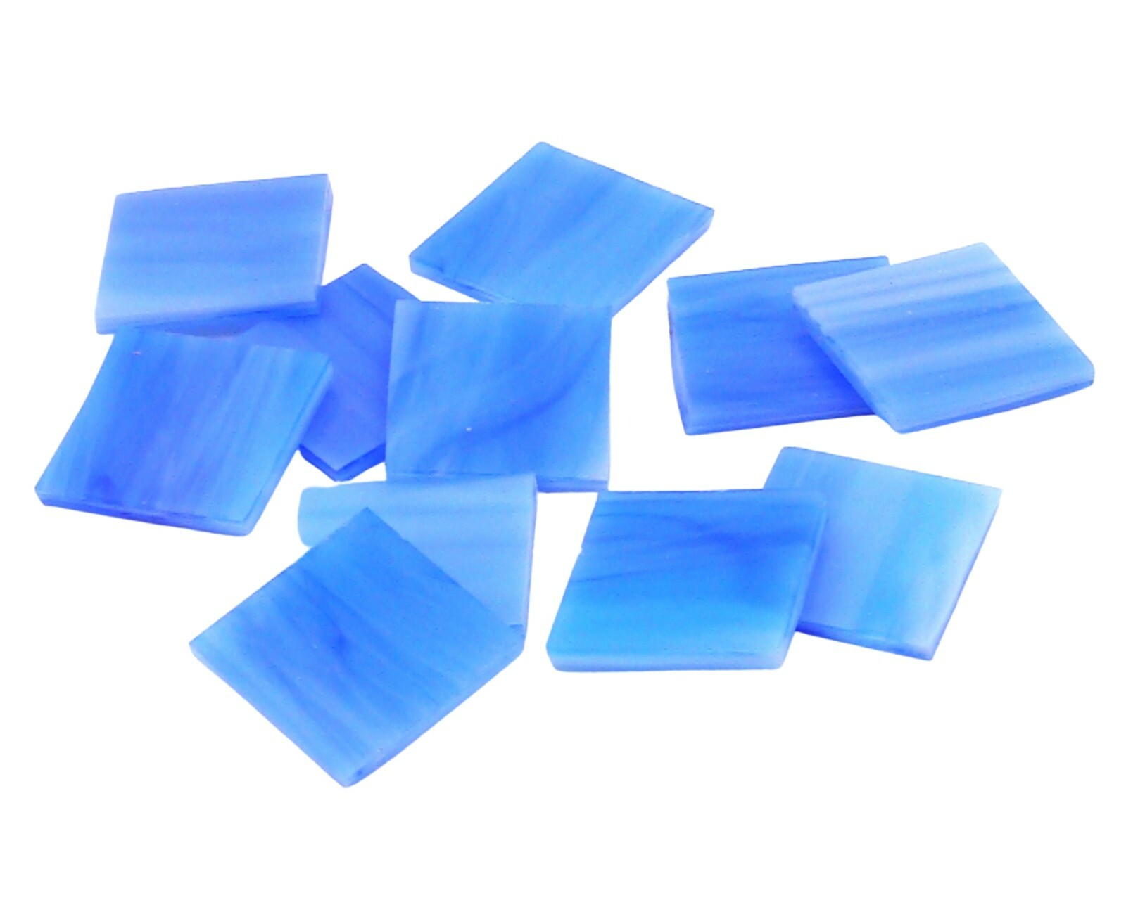 500 Sky Blue Dark Blue | Fusible 96 coe | 1/2" Square Stained Glass Mosaic Tile