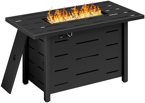 43 Inch Propane Fire Pit Table for Patio & Backyard, 50,000 BTU Steel Gas Fire P