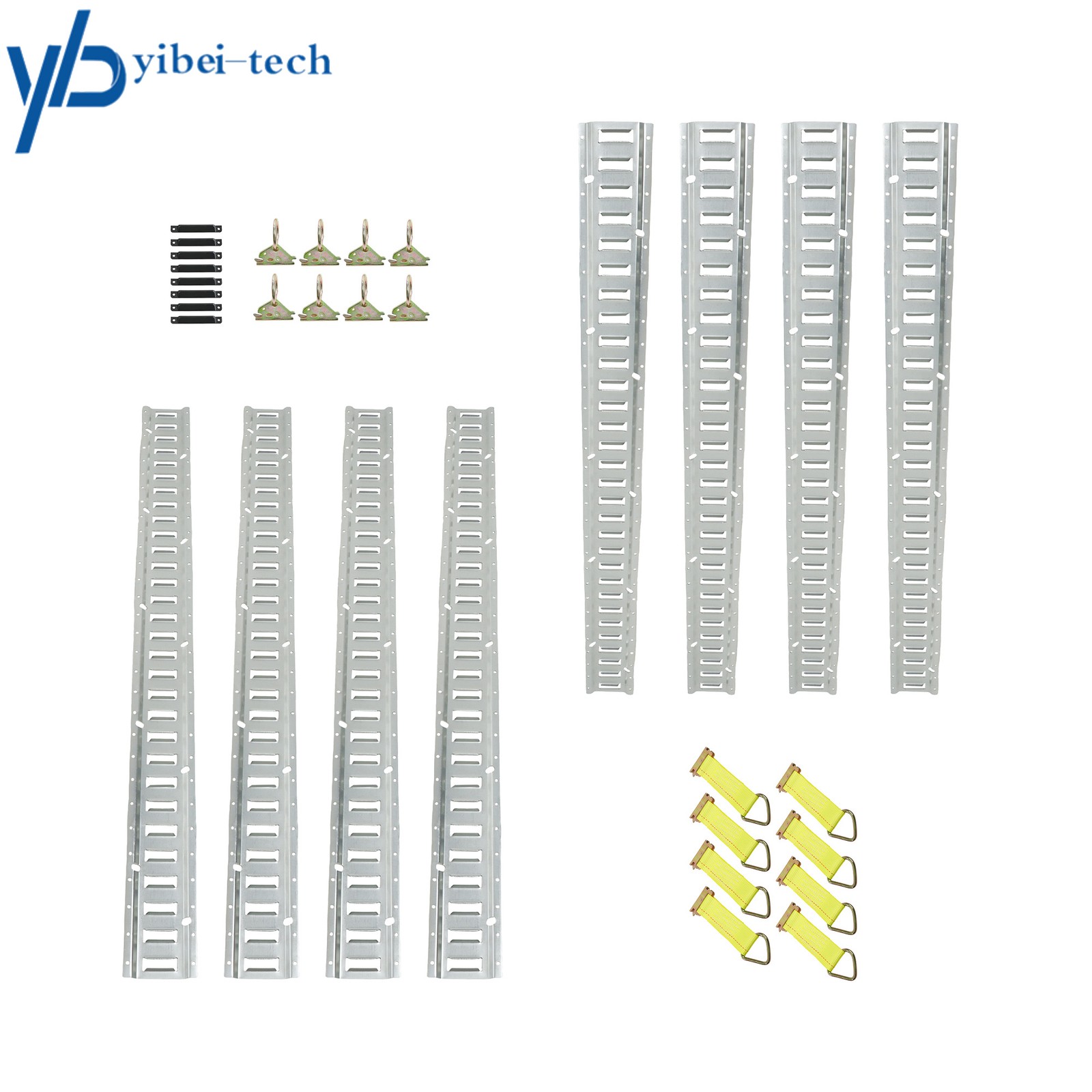New 5' E Track Rails Enclosed Cargo For Trailer E Track Tie Down Rail Kit 32 PCS