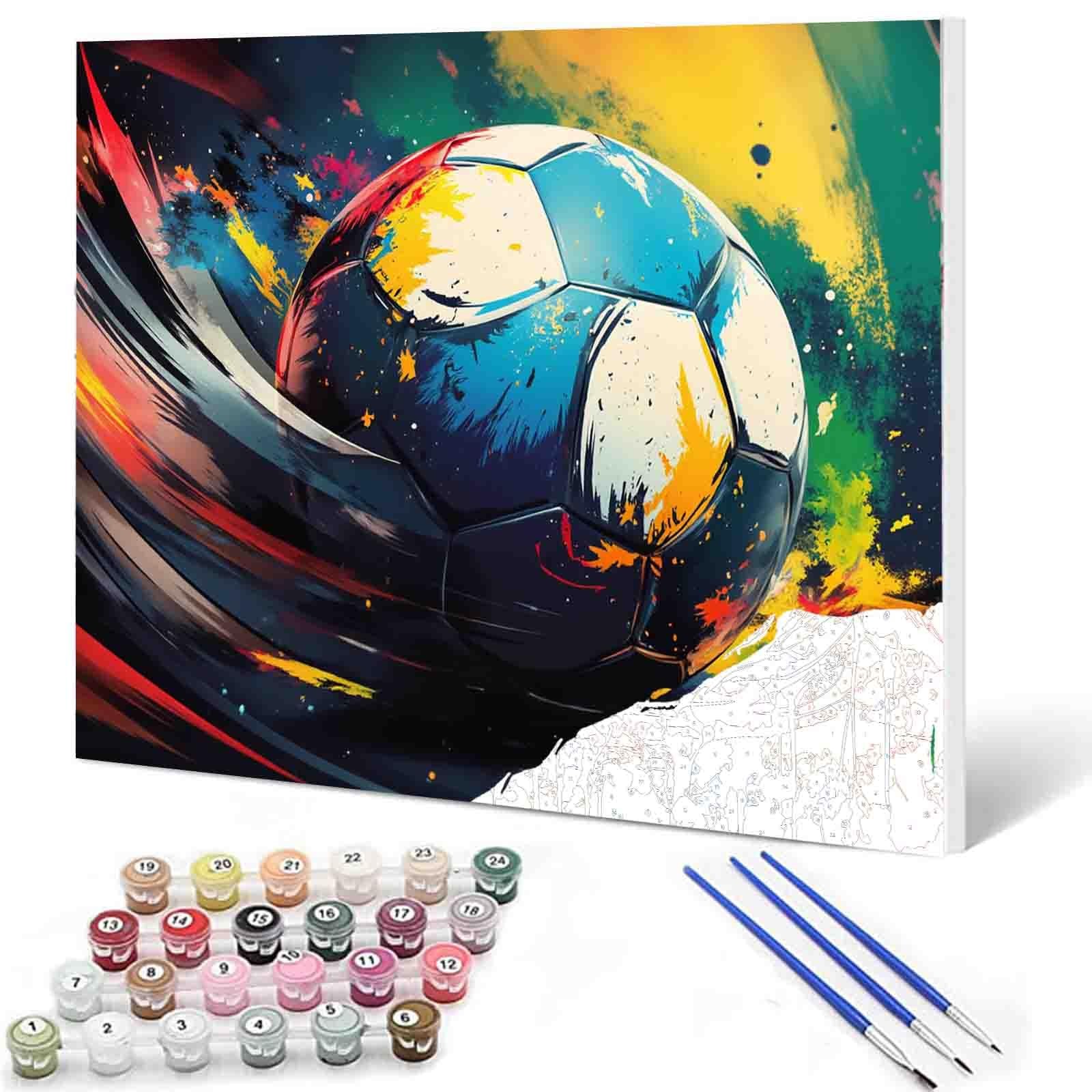Aihonmin DIY Paint by Numbers,Colorful 16''x20''(Frameless), Ball Theme-01