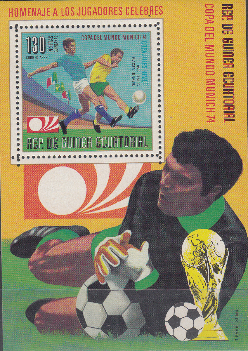 W EQUATORIAL GUINEA 0316-B86 MUNICH WORLD FOOTBALL CHAMPIONSHIP PERFORATED SS