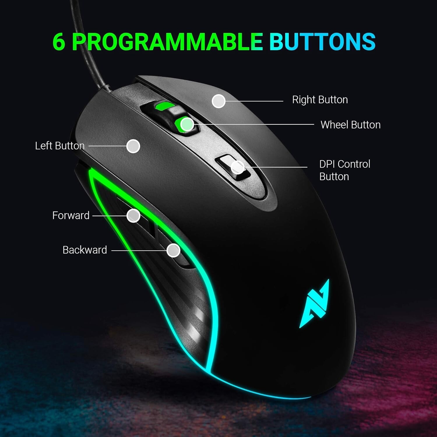Abkoncore Astra M30 USB Wired Gaming Computer Mouse Max 3500 DPI 8 Button-A1