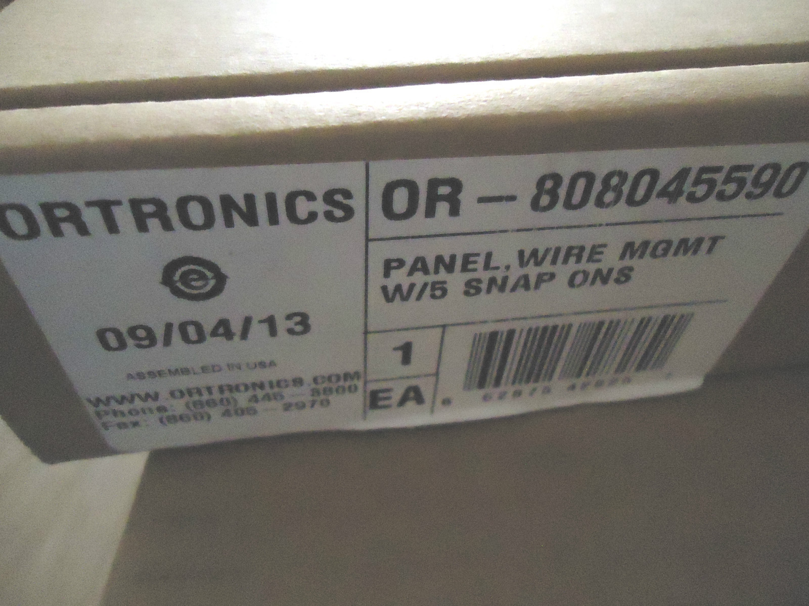 Ortronics # OR-808045590 Cable Management Panel (NEW)