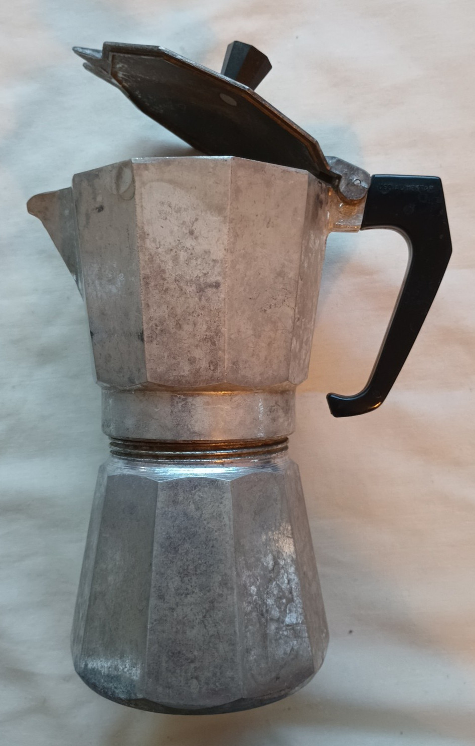 Vtg Moka Pot Medwin NY Stovetop Espresso Maker 3 Pc Aluminum Portugal Seasoned